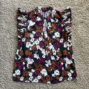 Banana Republic Floral Ruffle Sleeve Top Size SP